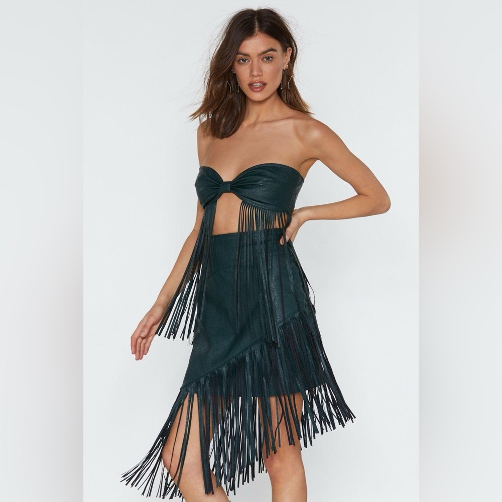 Shake A Chance Faux Leather Bra Top